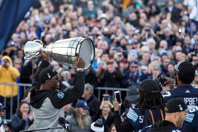 Argos celebrate improbable CFL championship win at rally in Toronto | iNFOnews.ca