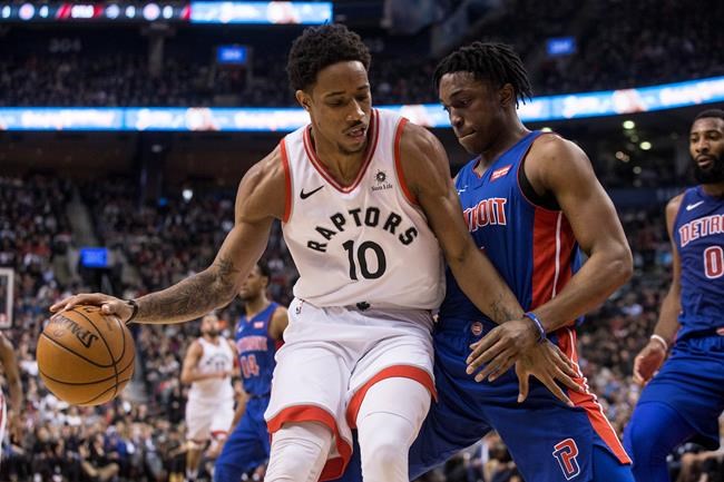 DeRozan, Lowry each score 20 as Raptors bounce back to beat Pistons 123-94 | iNFOnews.ca