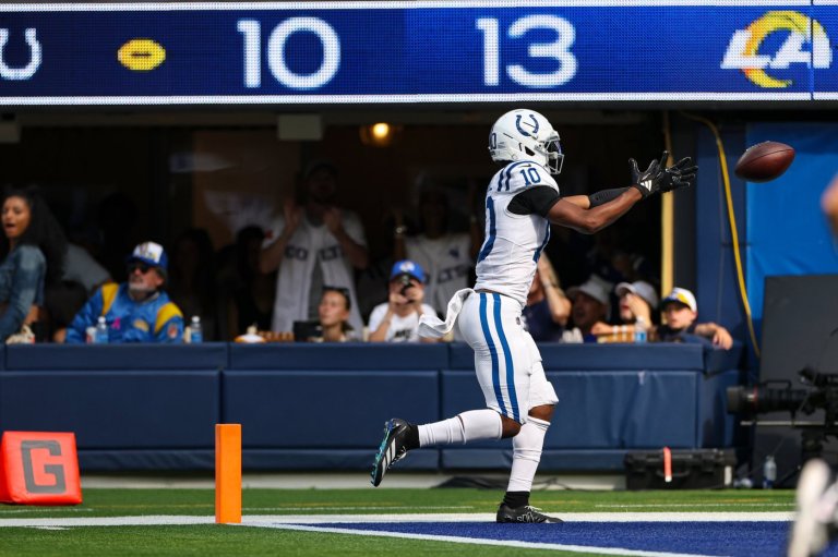 Colts WR Adonai Mitchell fumbles at goal line on potential 76-yard touchdown catch | iNFOnews.ca