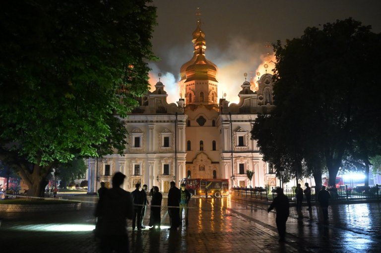 Russian attack sets fire to centuries-old religious site in Kyiv and kills 5 in Kharkiv | iNFOnews.ca