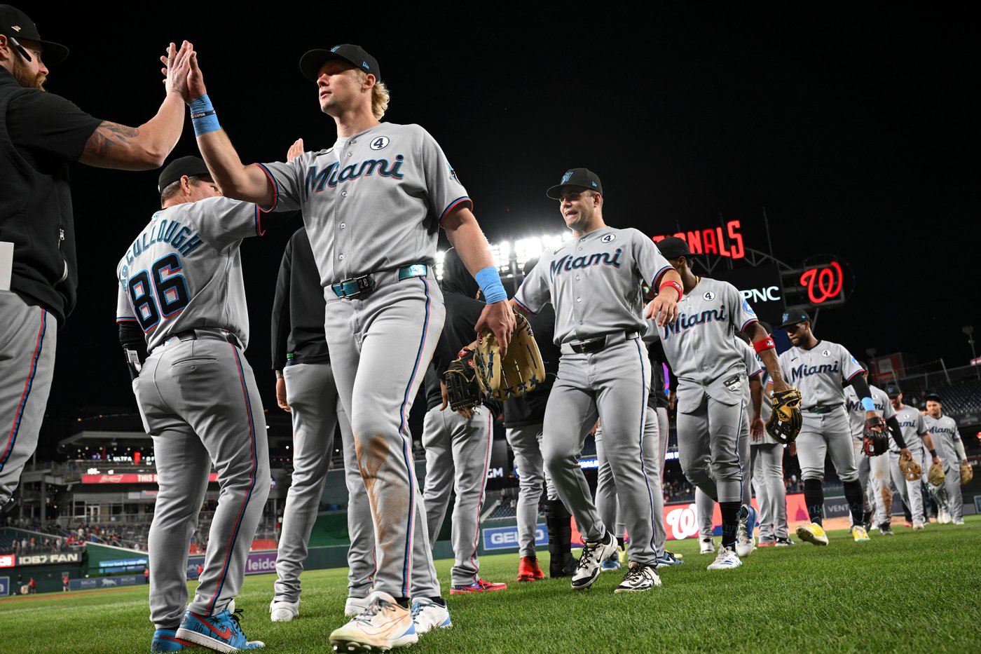 Marlins hit 3 straight homers and hold Nationals hitless until 6th inning of 7-3 victory | iNFOnews.ca Marlins hit 3 straight homers and hold Nationals hitless until 6th inning of 7-3 victory | iNFOnews.ca
