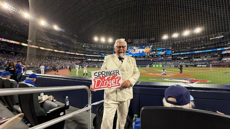 Was that Colonel Sanders behind home plate at the Blue Jays game? | iNFOnews.ca Was that Colonel Sanders behind home plate at the Blue Jays game? | iNFOnews.ca