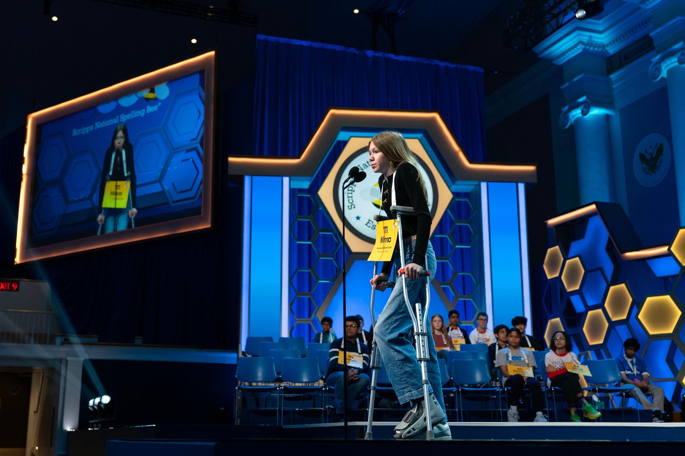 Photos of students competing for the Scripps National Spelling Bee trophy | iNFOnews.ca