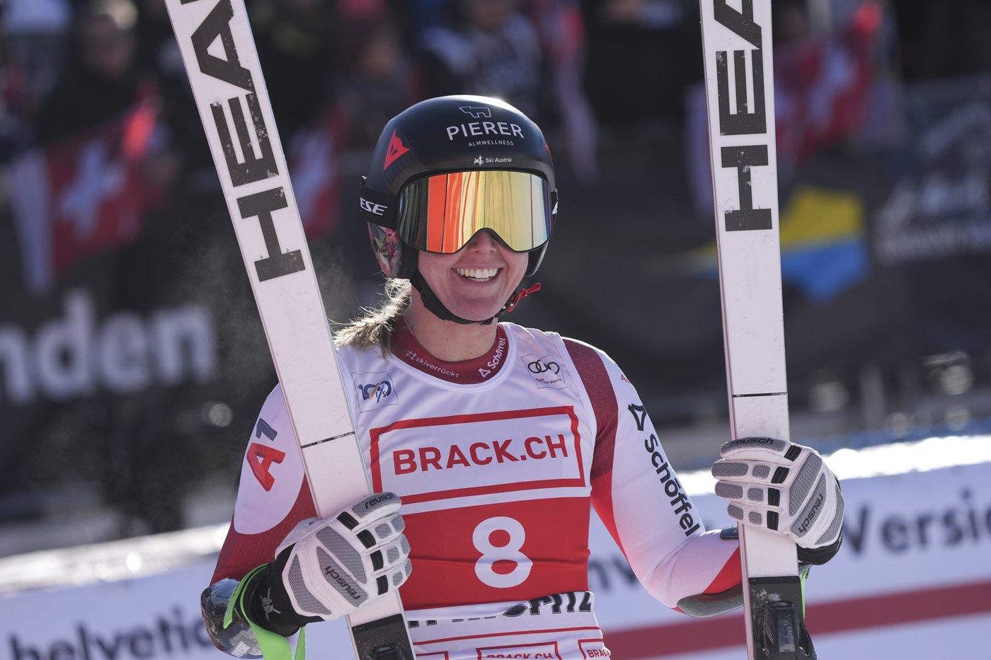 Huetter silences Swiss crowd when she finishes ahead of Gut-Behrami to win super-G in St. Moritz | iNFOnews.ca