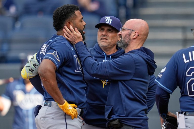 Rays' third baseman Junior Caminero leaves game vs. Guardians due to bruised jaw | iNFOnews.ca