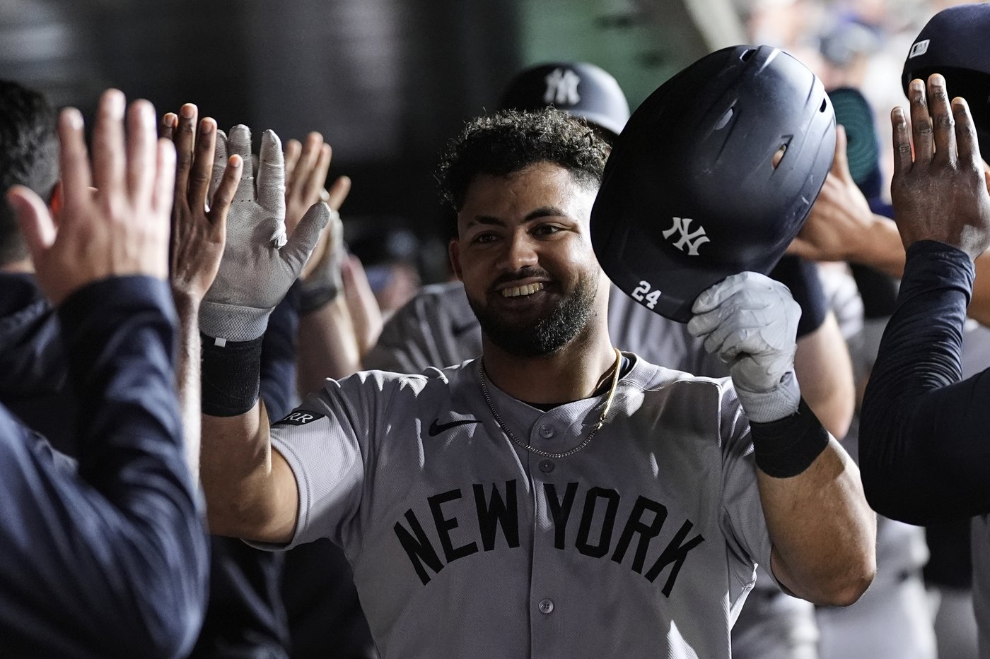 Jasson Dominguez hits 3 homers to lead the Yankees past the Athletics 10-2 | iNFOnews.ca Jasson Dominguez hits 3 homers to lead the Yankees past the Athletics 10-2 | iNFOnews.ca