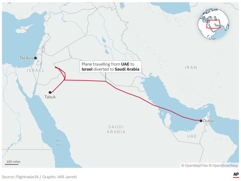 An Israel-bound plane diverts to Saudi Arabia for emergency landing and other Mideast developments | iNFOnews.ca