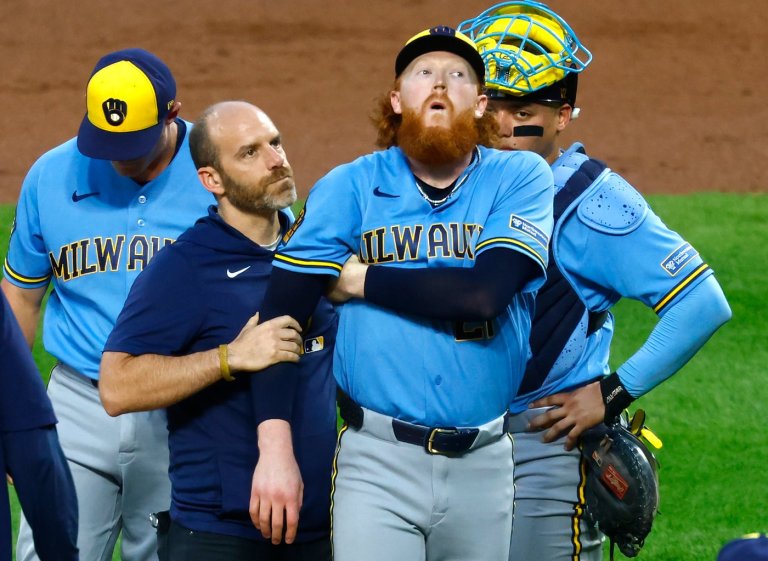 Brewers starter Dustin May hit by line drive and leaves game after 1 pitch against Mets | iNFOnews.ca