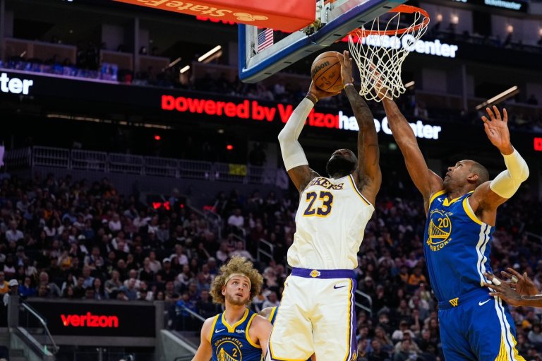 Luka Doncic scores 26 points, LeBron James adds 22 as Lakers run away from Warriors for 129-101 win | iNFOnews.ca