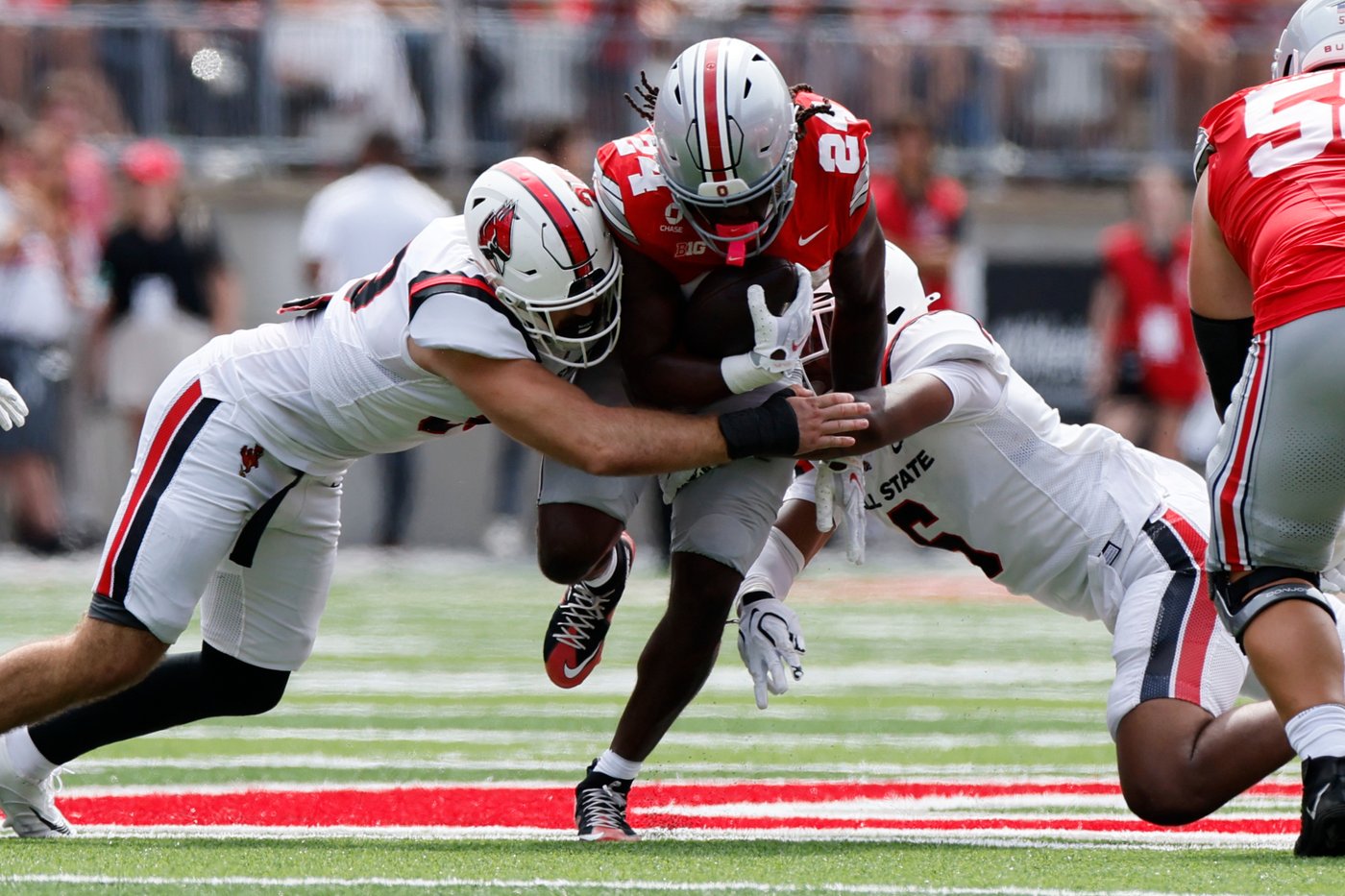 Smith and Sayin help No. 1 Ohio State prepare for Texas with 56-3 rout of Ball State | iNFOnews.ca Smith and Sayin help No. 1 Ohio State prepare for Texas with 56-3 rout of Ball State | iNFOnews.ca