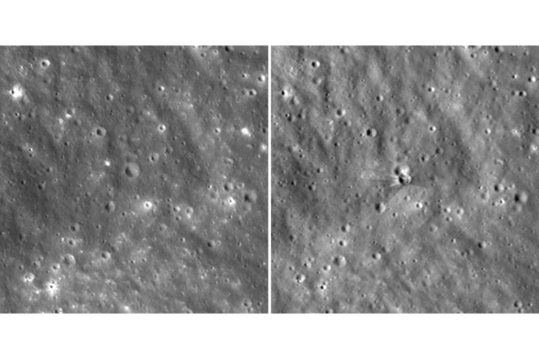 Before-and-after NASA images show crater carved by a SpaceX rocket that slammed into the moon | iNFOnews.ca