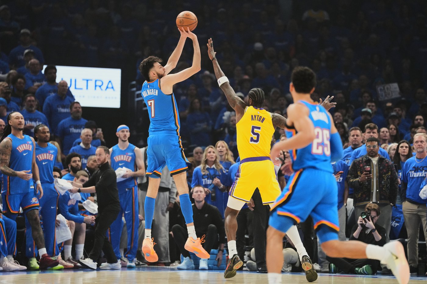Holmgren has 24 points to help Thunder top Lakers 108-90 in Game 1 of Western Conference semifinals | iNFOnews.ca Holmgren has 24 points to help Thunder top Lakers 108-90 in Game 1 of Western Conference semifinals | iNFOnews.ca