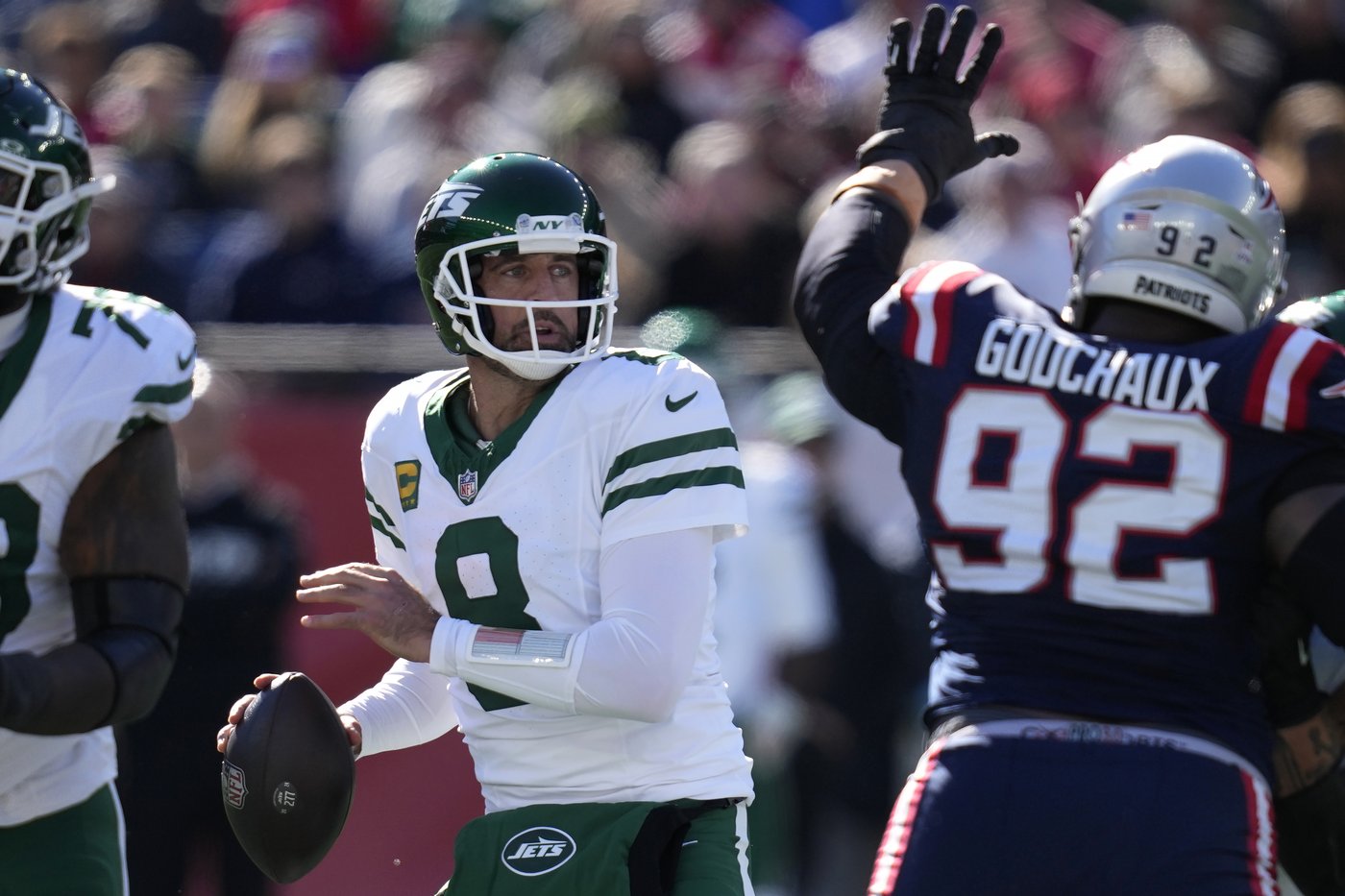 With Maye out, 'soft' Patriots come back to send Rodgers and Jets to 5th straight loss | iNFOnews.ca