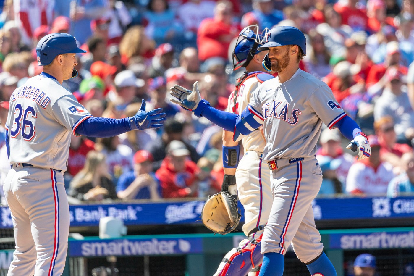 Gore wins 1st start, Nimmo and McCutchen hit 1st homers for Rangers in blowout of Phillies | iNFOnews.ca Gore wins 1st start, Nimmo and McCutchen hit 1st homers for Rangers in blowout of Phillies | iNFOnews.ca