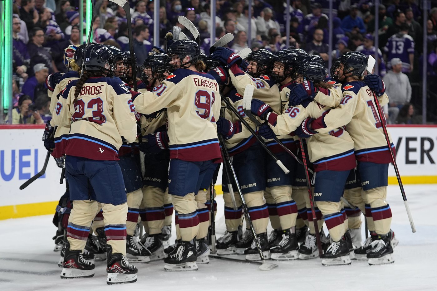 Maggie Flaherty, Hayley Scamurra score 24 seconds apart as Victoire beat Frost 2-1 in PWHL playoffs | iNFOnews.ca