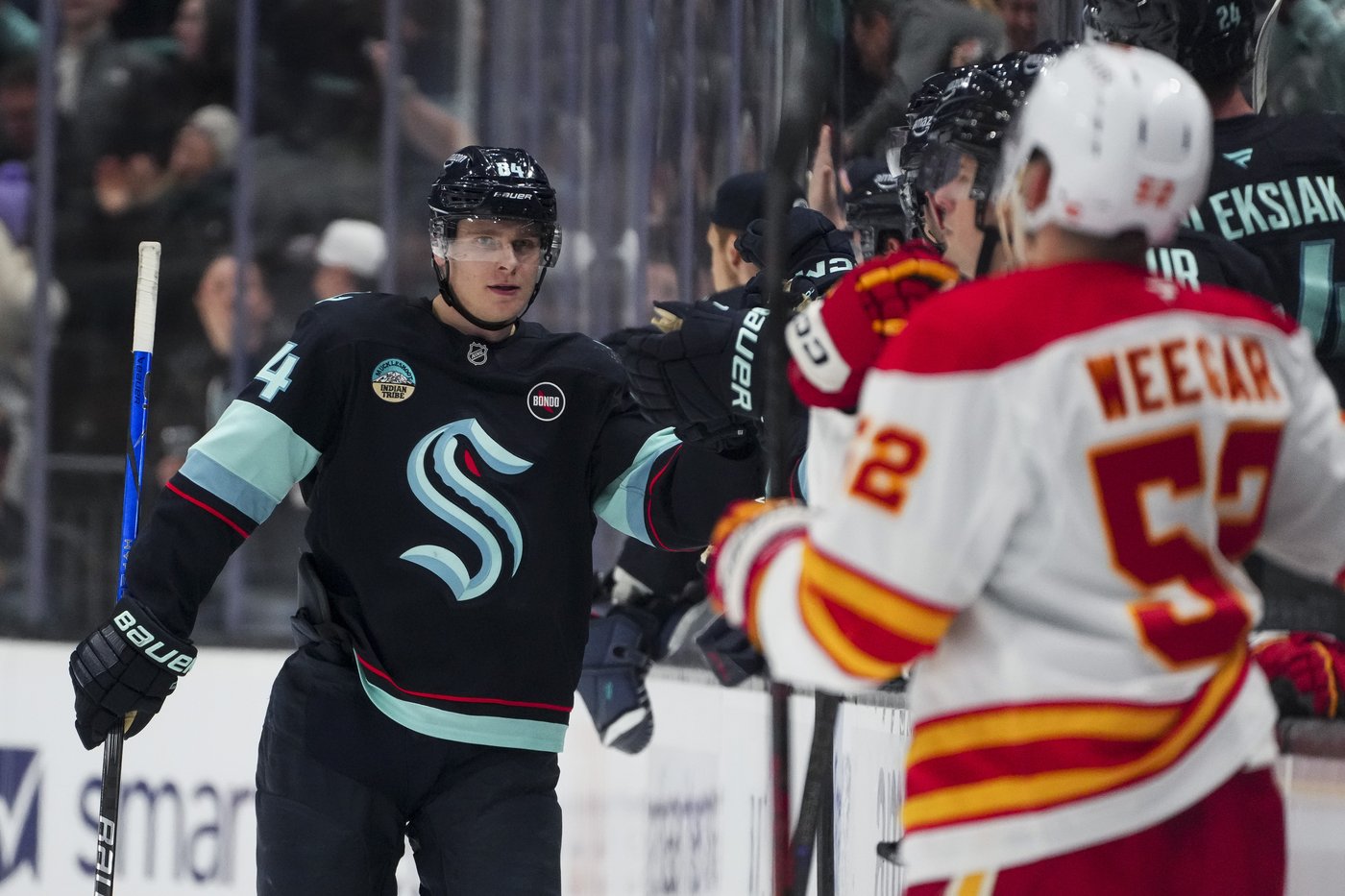 Flames score three times in first period, hang on to beat Kraken 3-2 | iNFOnews.ca Flames score three times in first period, hang on to beat Kraken 3-2 | iNFOnews.ca