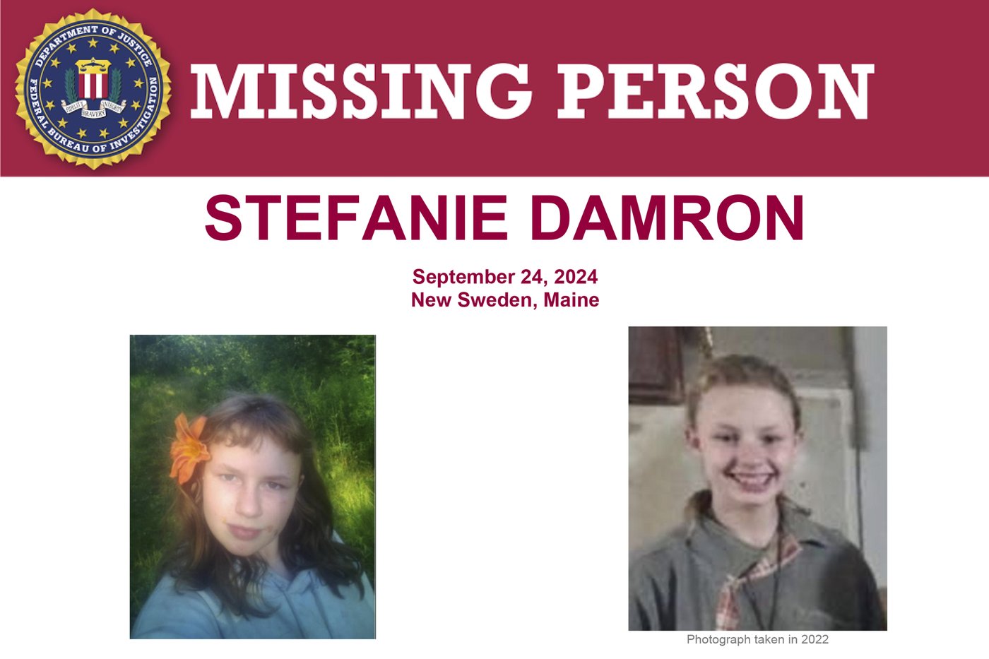 FBI offers reward in case of missing northern Maine girl | iNFOnews.ca FBI offers reward in case of missing northern Maine girl | iNFOnews.ca