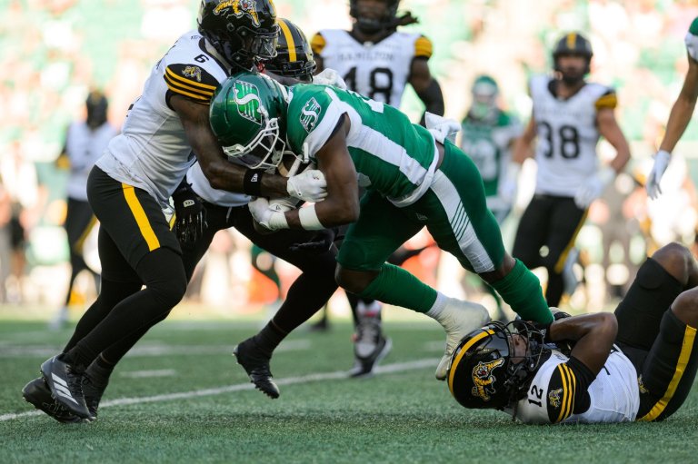 Roughriders roll past Tiger-Cats 38-7 thanks to strong second half | iNFOnews.ca