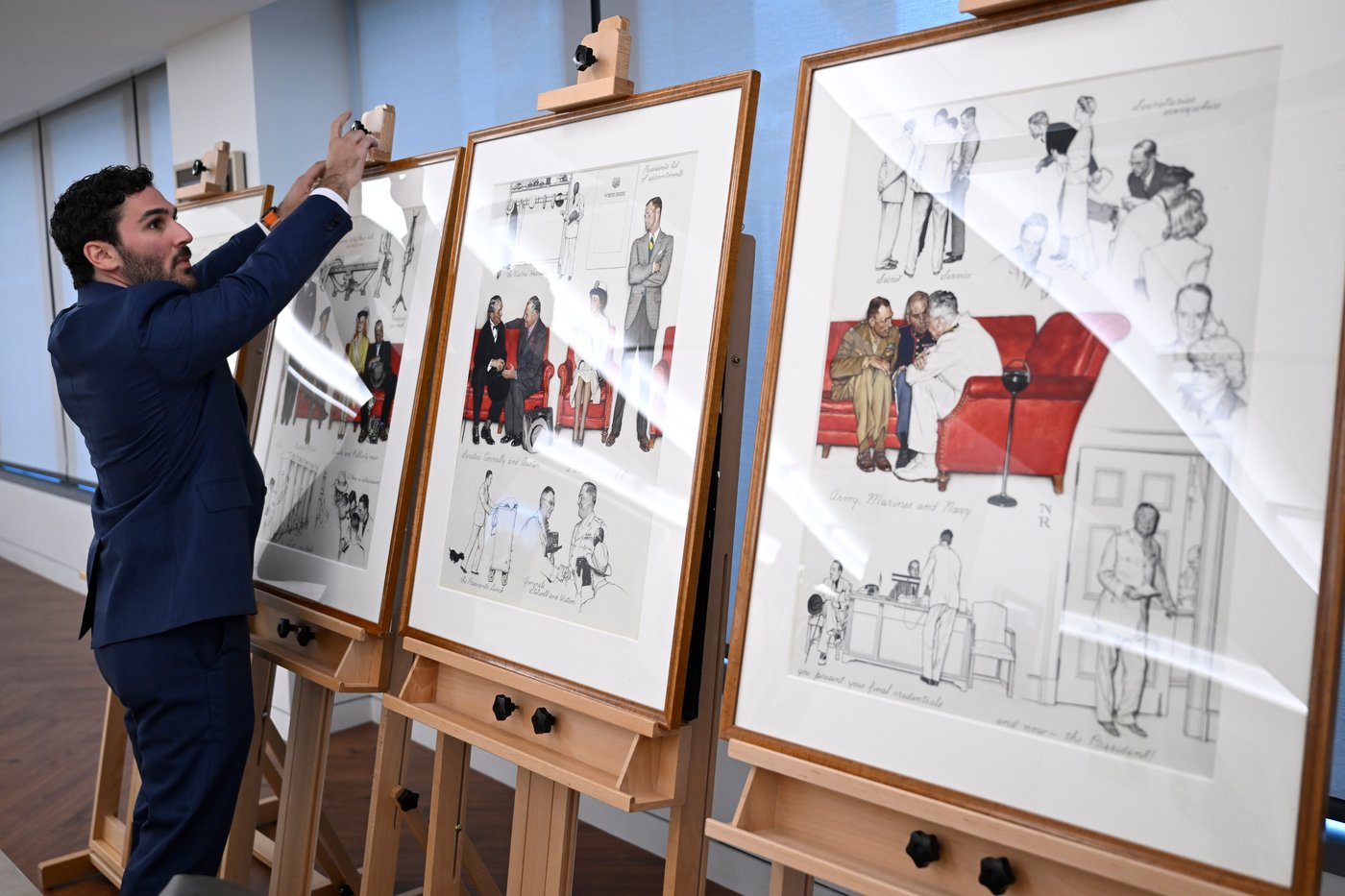 Norman Rockwell people-watched in the West Wing lobby. Now those sketches are on public display | iNFOnews.ca