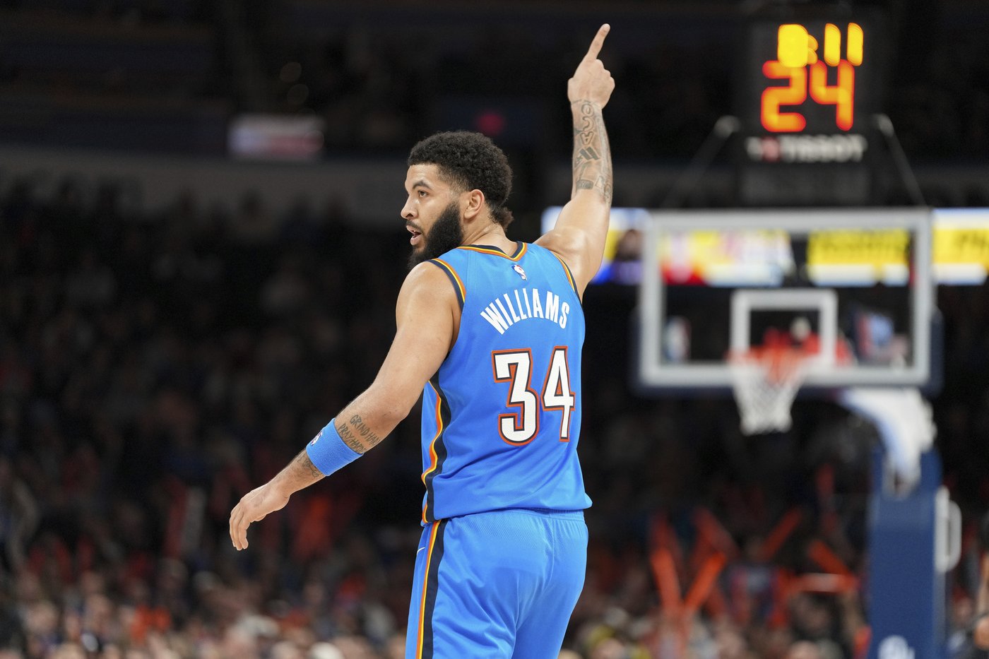 Jaylin Williams' triple-double helps short-handed Thunder cruise past 76ers 133-100 | iNFOnews.ca