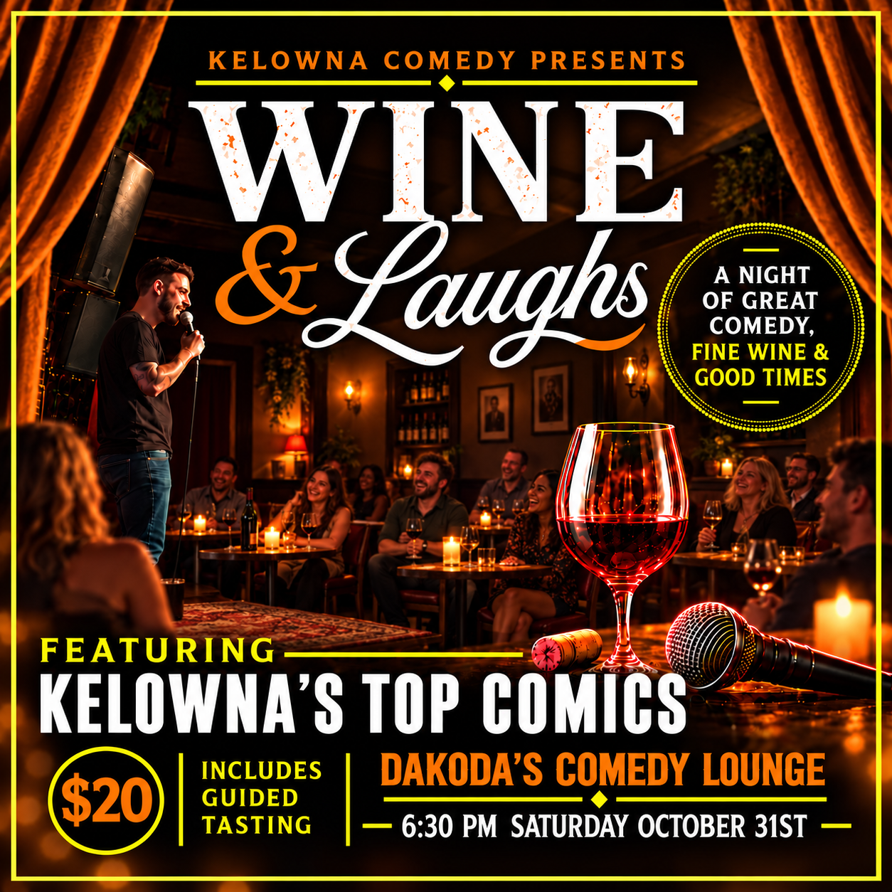 Wine & Laughs at Dakoda's Comedy Lounge | iNFOnews.ca Wine & Laughs at Dakoda’s Comedy Lounge