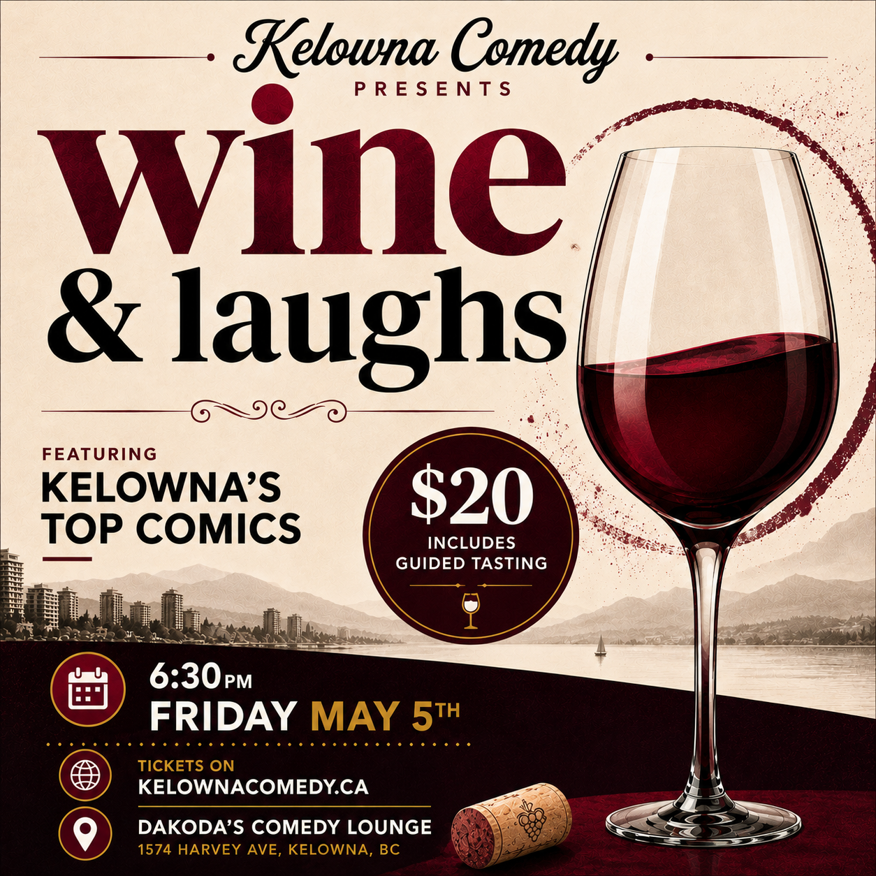 Wine & Laughs at Dakoda's Comedy Lounge | iNFOnews.ca Wine & Laughs at Dakoda’s Comedy Lounge