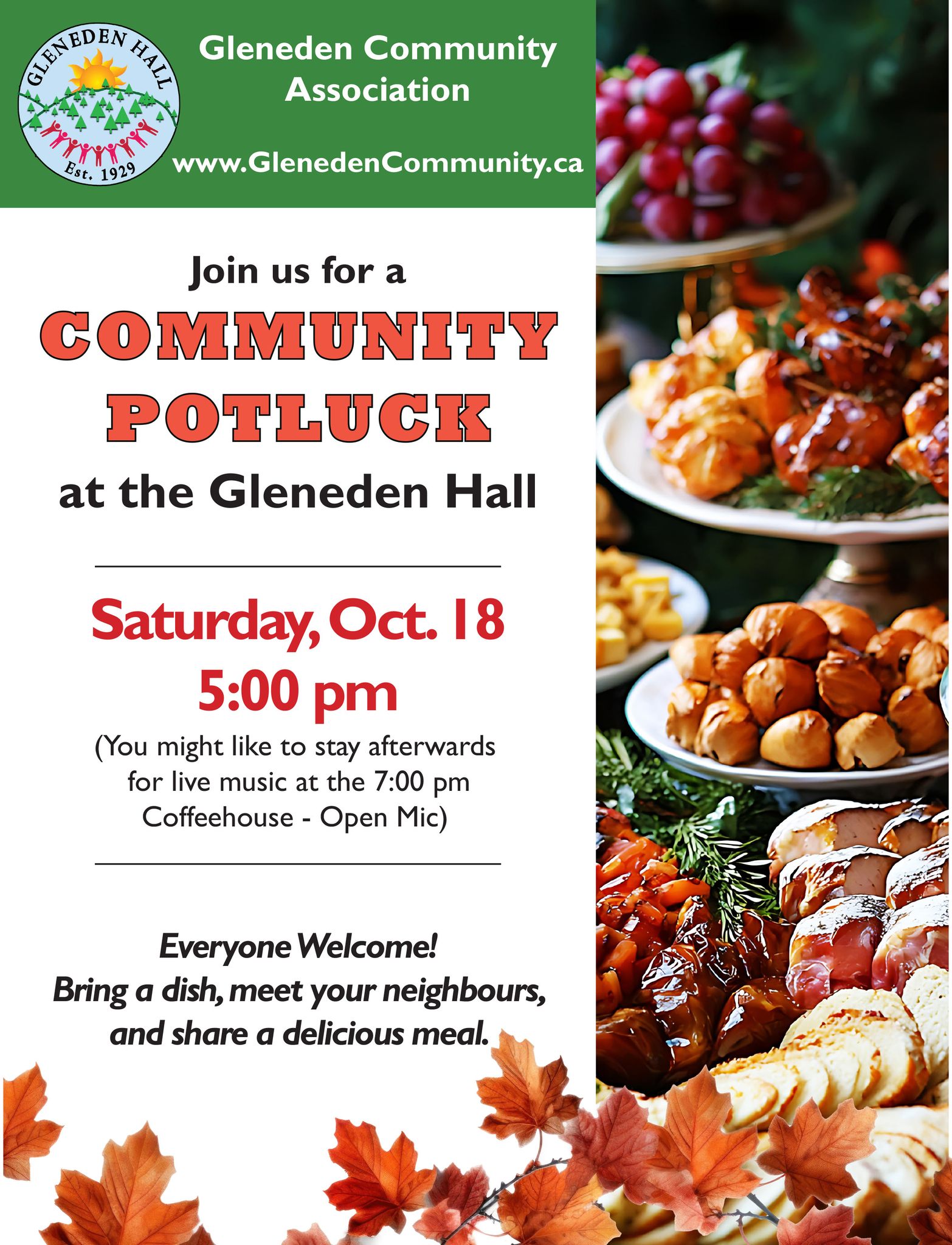 Community Potluck at the Gleneden Hall