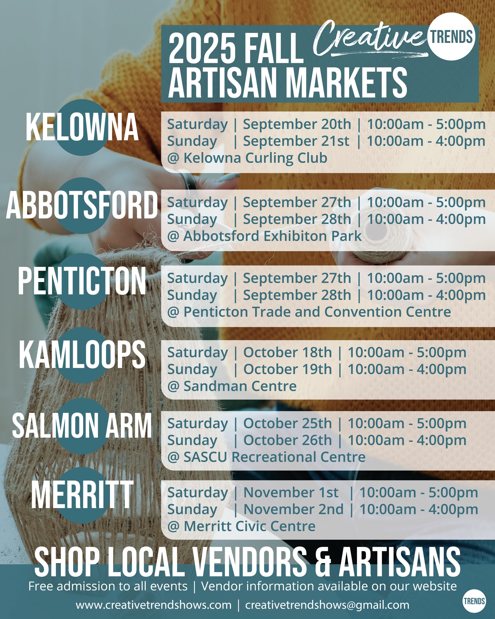 Creative Trends Salmon Arm 2025 Fall Artisan & Lifestyle Market
