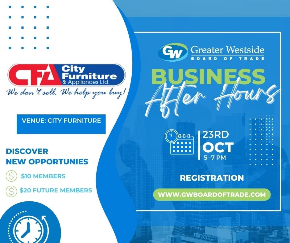 Greater Westside Board of Trade: October Business After Hours | iNFOnews.ca Greater Westside Board of Trade