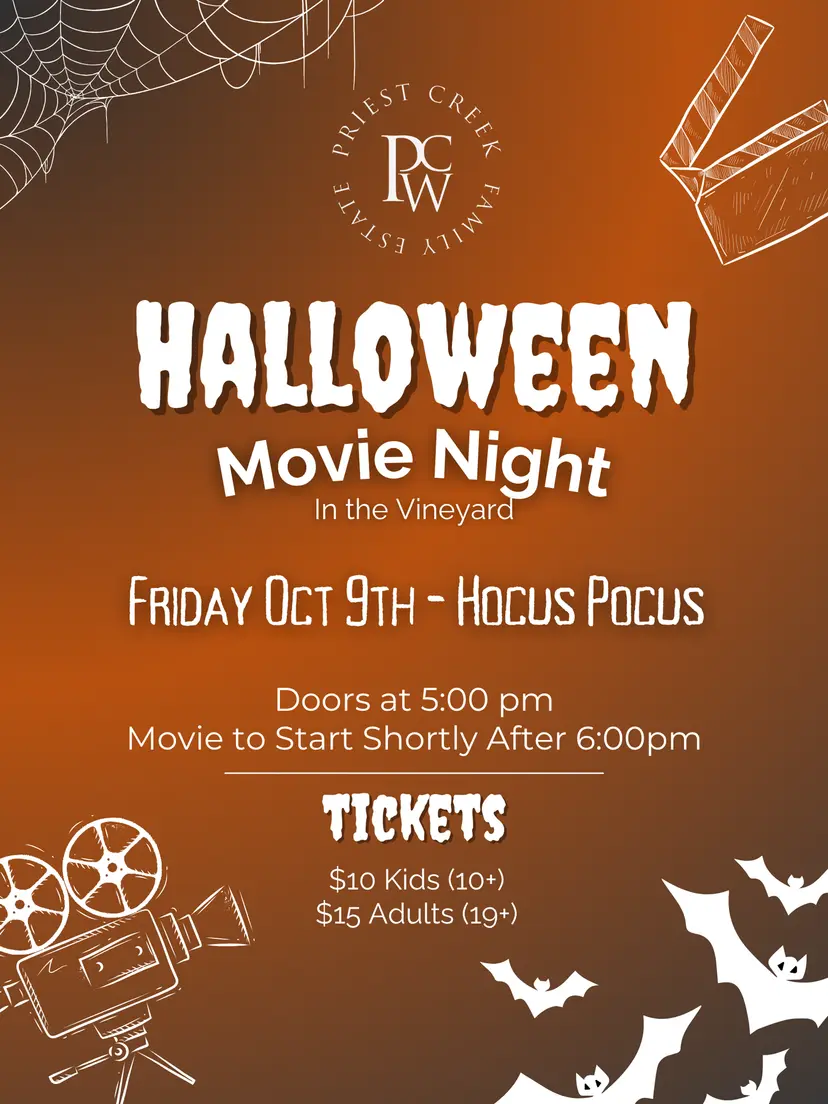 Halloween Movie Night in the Vineyard - Hocus Pocus | iNFOnews.ca Priest Creek Family Estate Winery