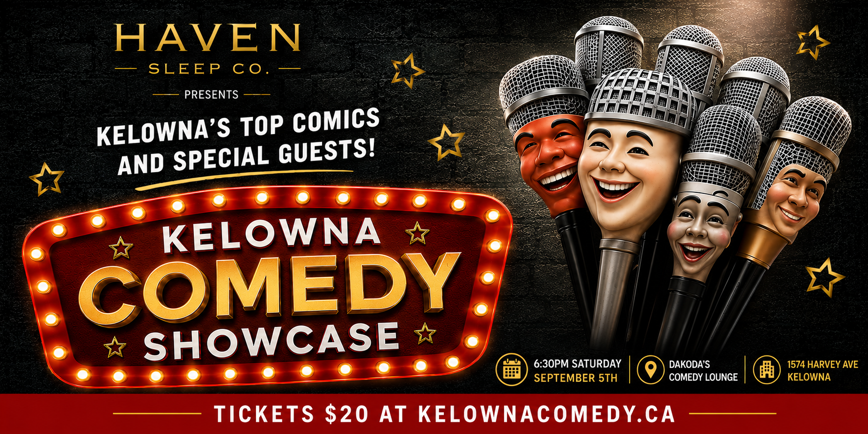 Kelowna Comedy Showcase presented by Haven Sleep Co | iNFOnews.ca Kelowna Comedy Showcase presented by Haven Sleep Co