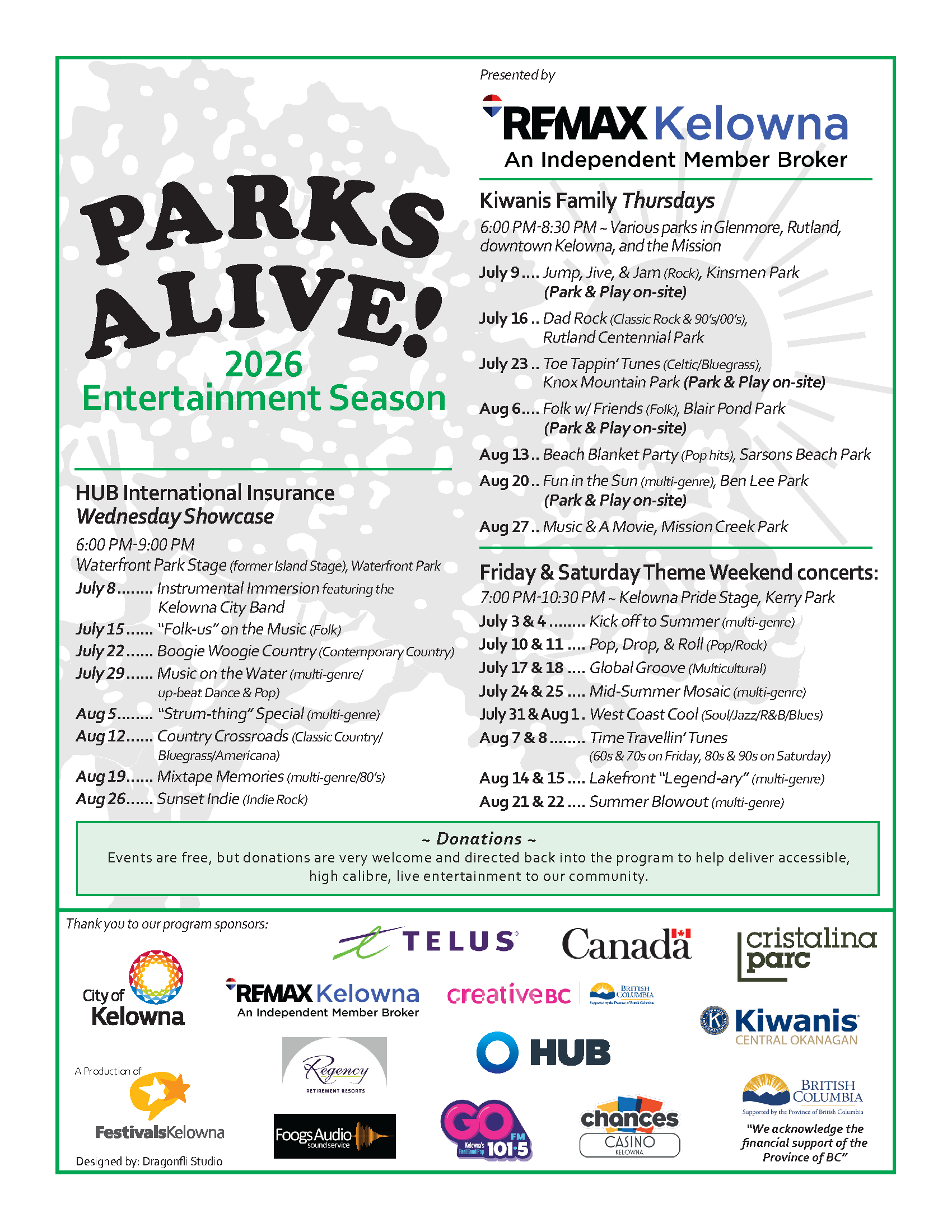 Parks Alive — Friday & Saturday Theme Weekend Concerts
