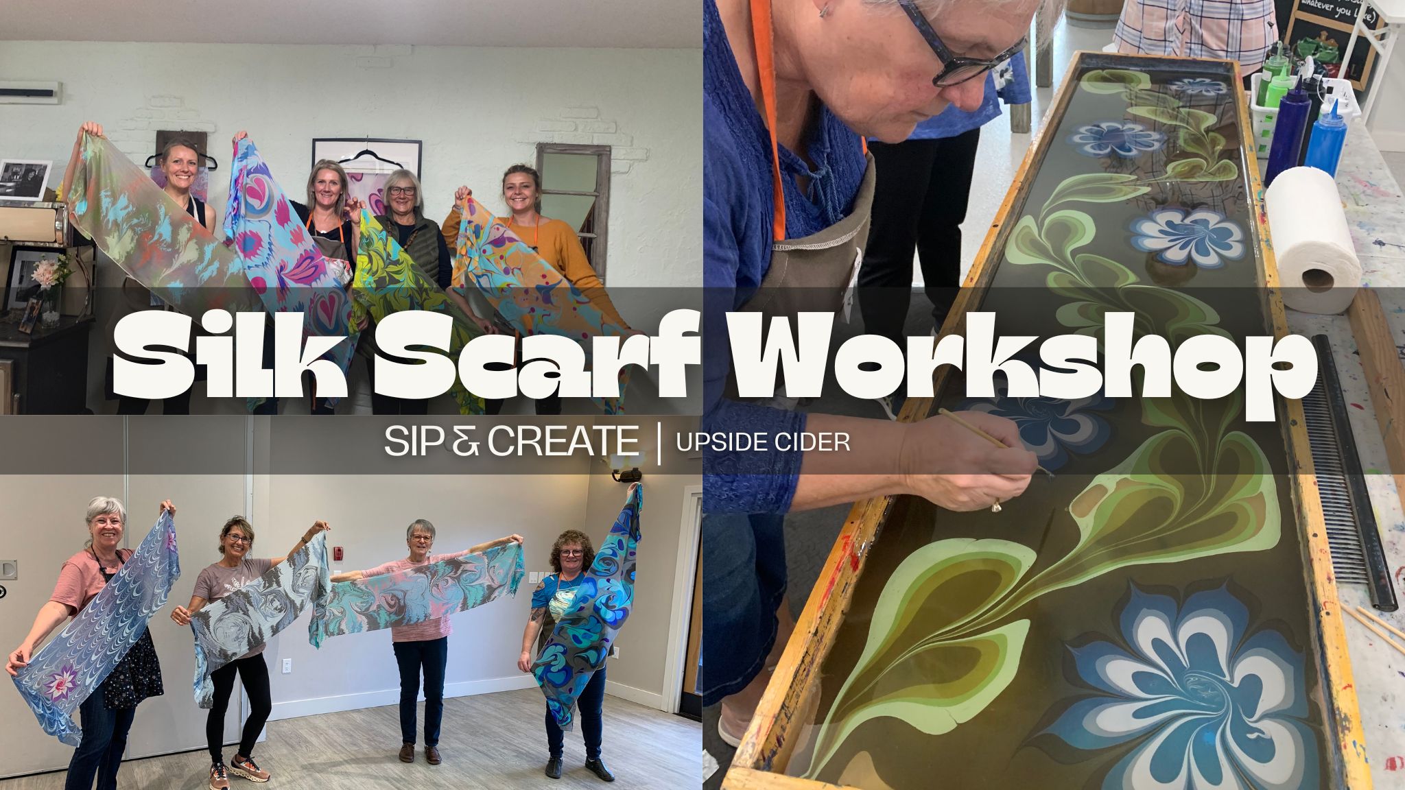 Create A Silk Scarf, SIP & CREATE- Workshop Kelowna