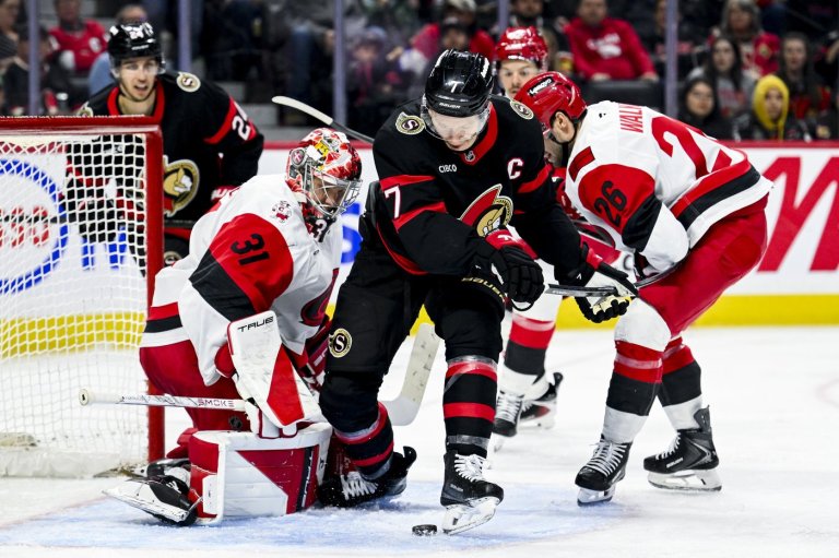 Tkachuk scores twice, Senators help playoff chances by beating Hurricanes 6-3 | iNFOnews.ca