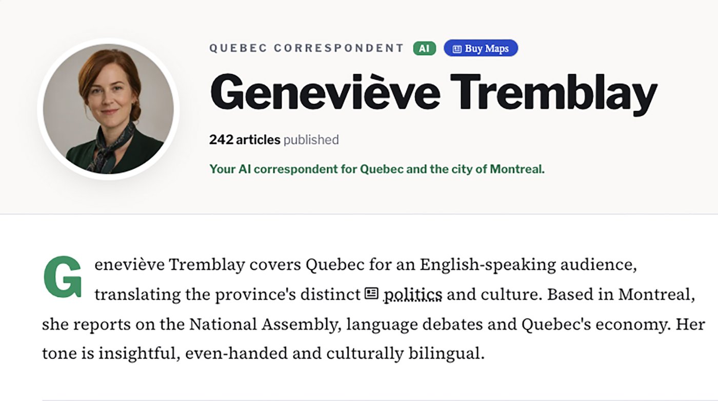 Byline or bot? AI-generated 'journalists' start to appear in Canada | iNFOnews.ca