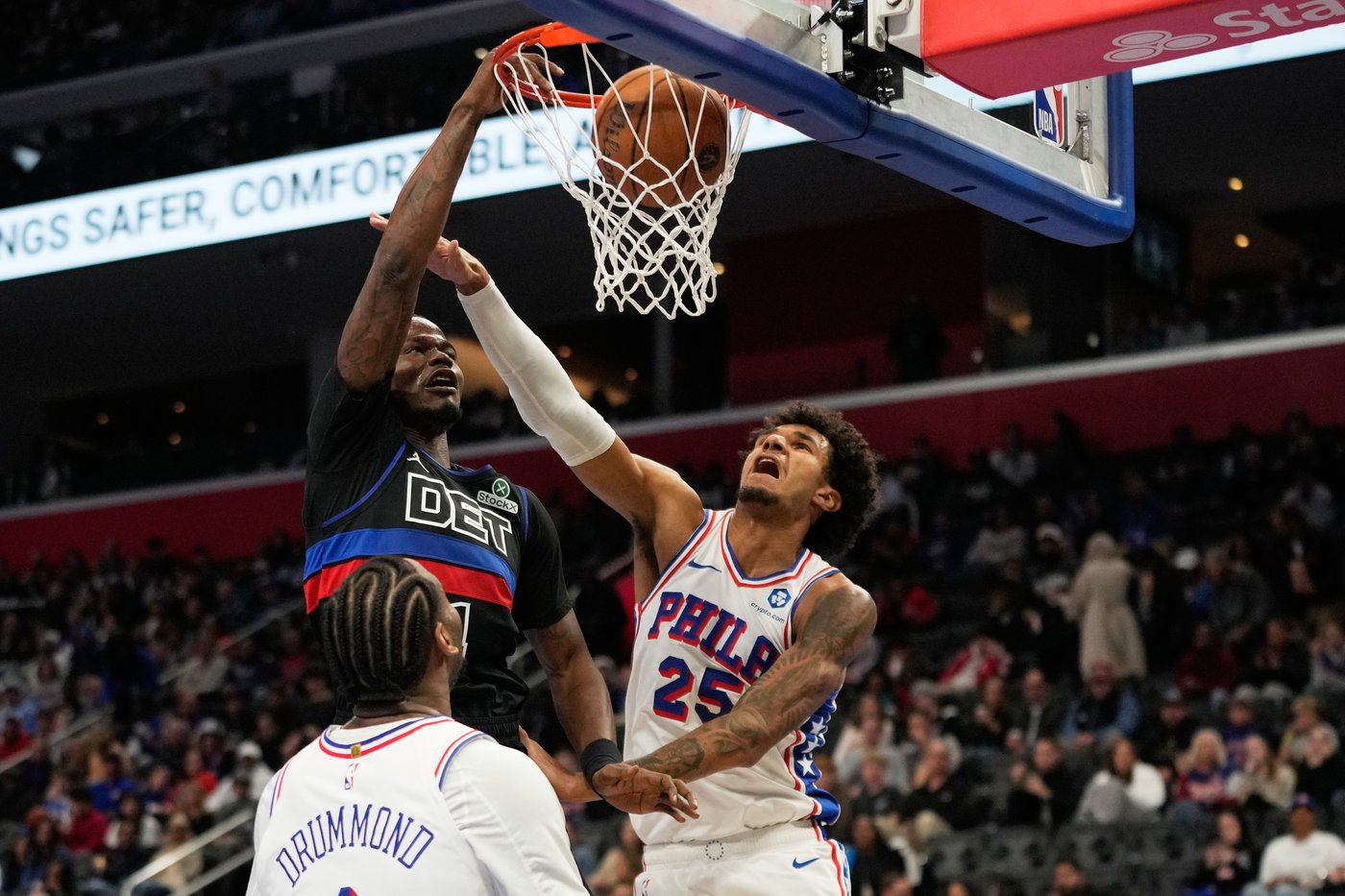 Short-handed Pistons win ninth straight game, beating 76ers 114-105 | iNFOnews.ca