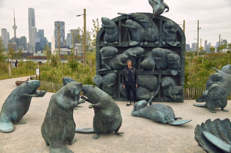 Kent Monkman debuts beaver sculpture in Toronto's ambitious new waterfront park | iNFOnews.ca