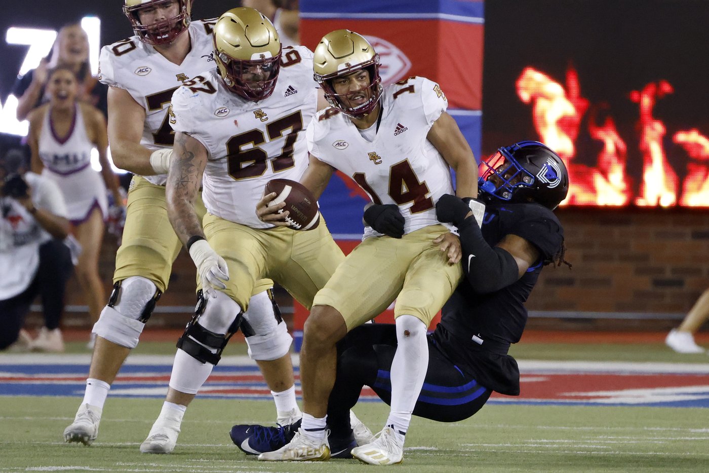 No. 14 SMU moves closer to ACC title game by beating Boston College 38-28 for 7th win in a row | iNFOnews.ca No. 14 SMU moves closer to ACC title game by beating Boston College 38-28 for 7th win in a row | iNFOnews.ca