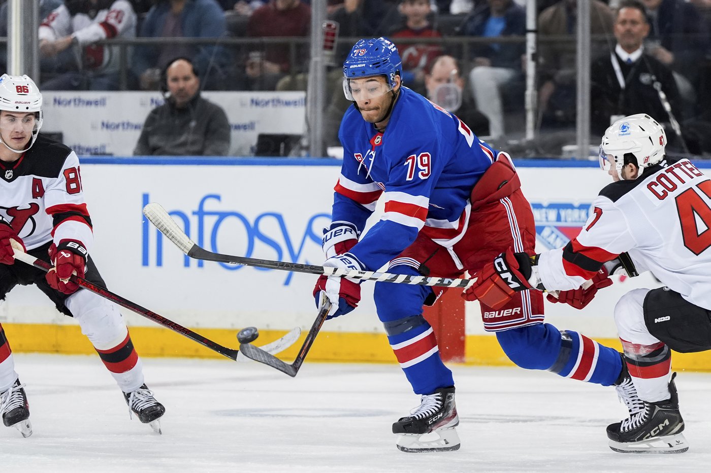 Jesper Bratt has goal and 3 assists, Jack Hughes scores 2 as Devils beat reeling Rangers 5-1 | iNFOnews.ca
