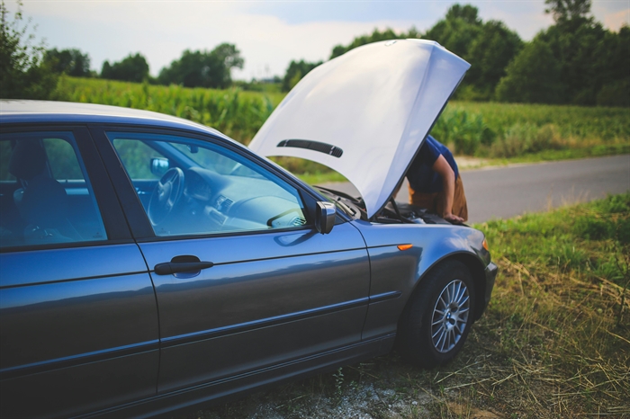 a broken down car