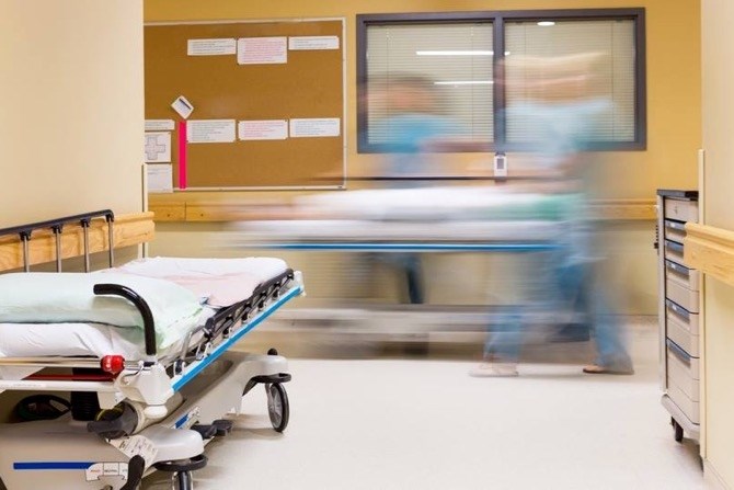 Inside a busy hospital.