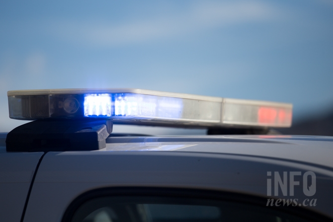 Close-up photo of emergency lights on a police car.