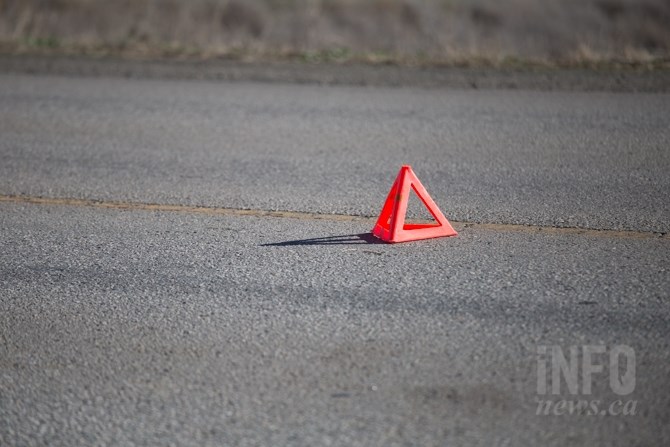 Traffic marker on a road