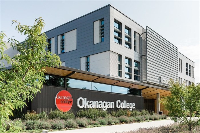 A building with Okanagan College written on it
