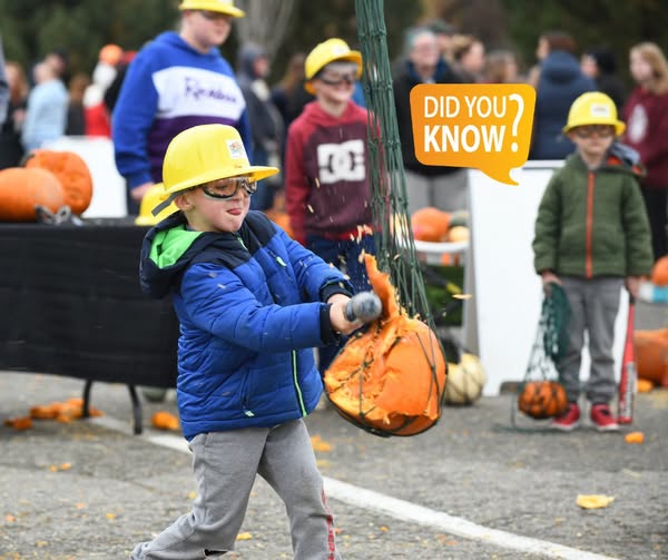 Kamloops Pumpkin Smash gives Halloween pumpkins a second life through composting | iNFOnews.ca A kid dropping a pumpkin at the previous pumpkin patch event- photo credits by City of kamloops