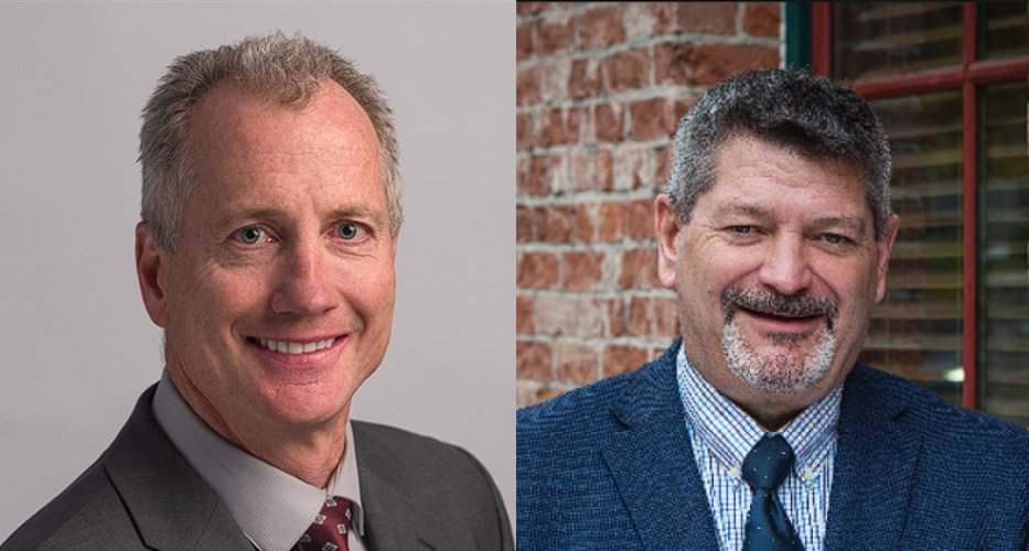 Merged image depicting headshots of two men.