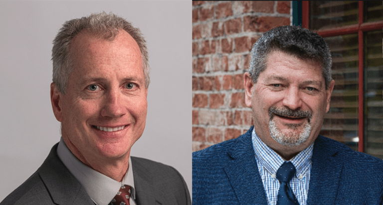 Merged image depicting headshots of two men.