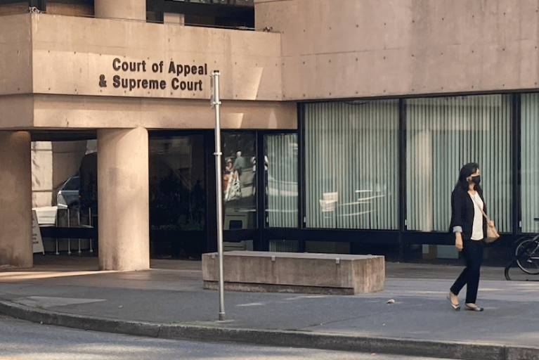 The entrance to the BC Court of Appeal and Supreme Court.