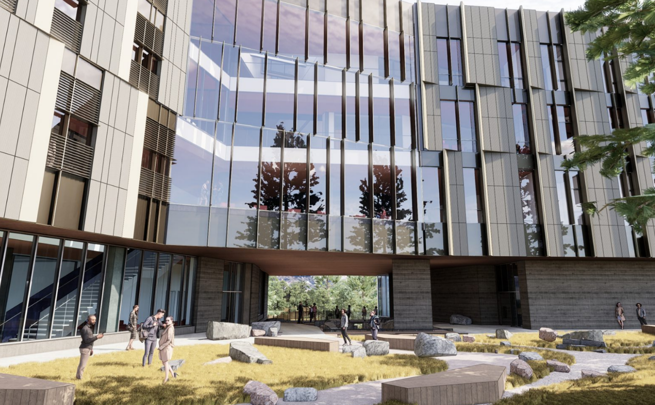 Rendering of a university building.