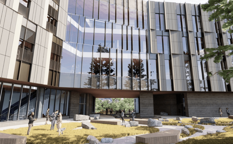Rendering of a university building.